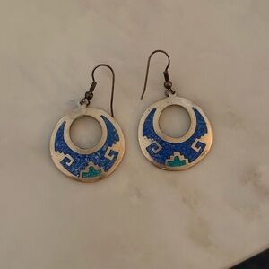 Blue and Silver Earrings